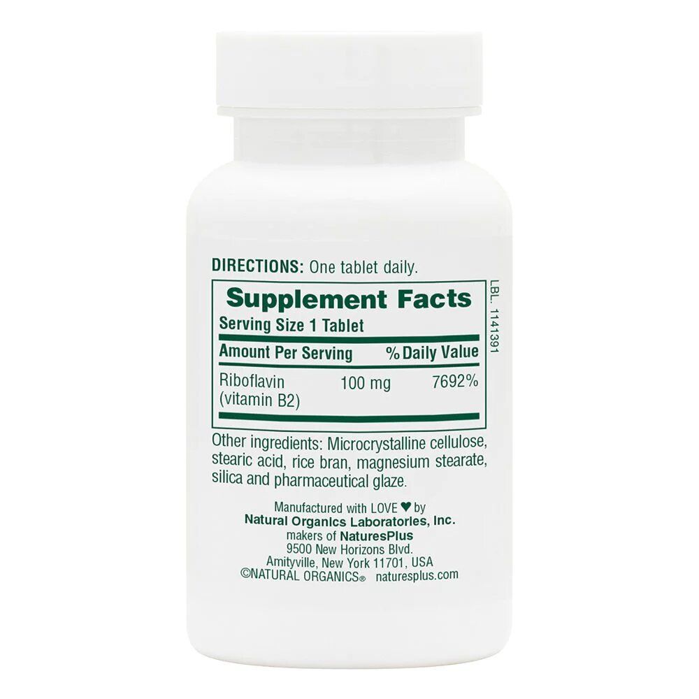Natures Plus Vitamin B2 100 mg