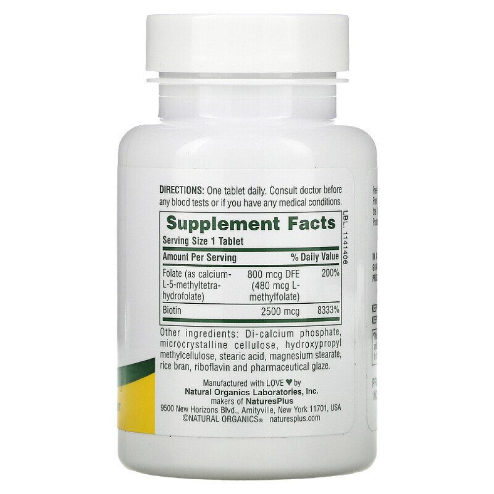 Nature's Plus Sustained Release Biotin & Folate