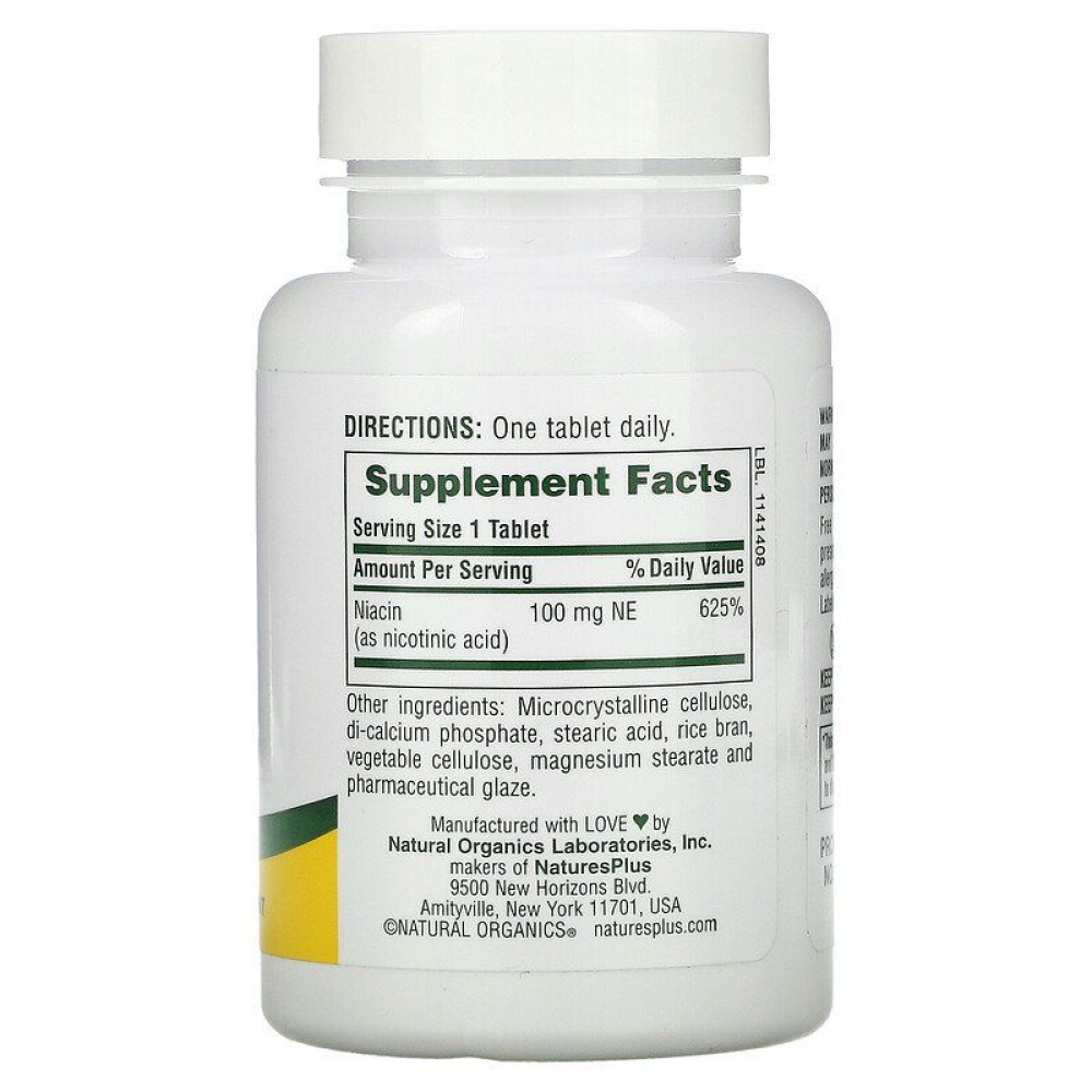 Natures Plus Niacin 100 mg