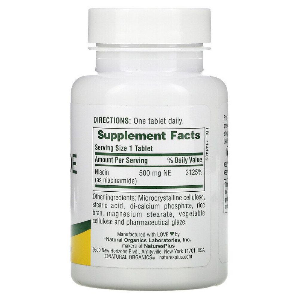 Natures Plus Niacinamide 500 mg