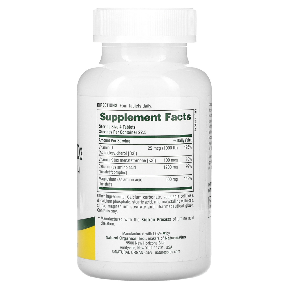 Natures Plus Cal/Mag/Vit D3 with Vitamin K2