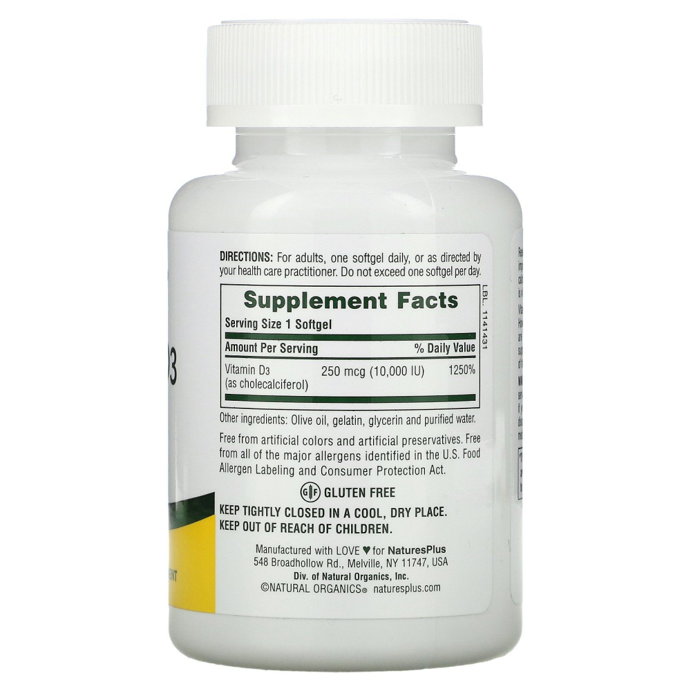 Nature's Plus Vitamin D3 10000 IU