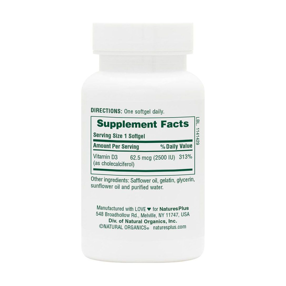 Nature's Plus Vitamin D3 2500 IU