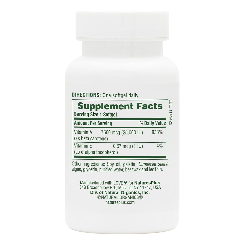 Nature's Plus Natural Beta Carotene 25000 UI (7500 mcg)