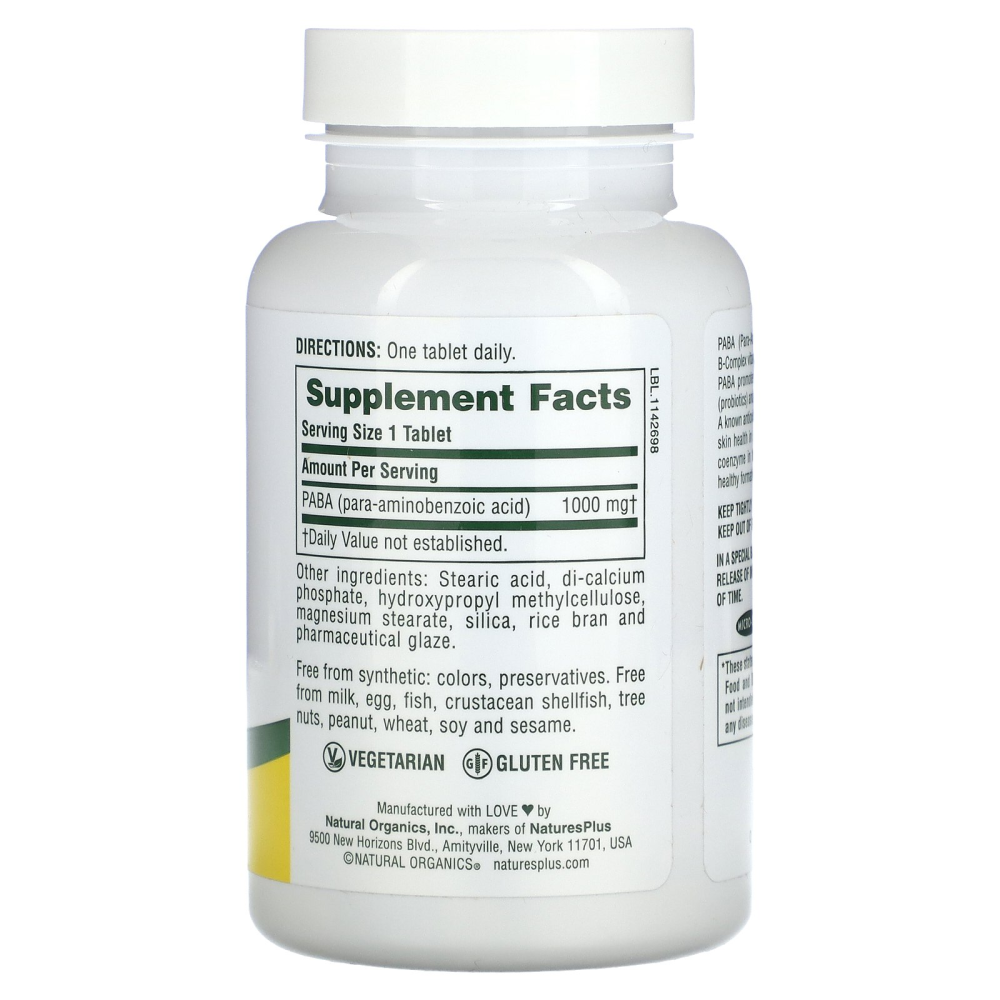 NaturesPlus Sustained Release PABA 1000 mg