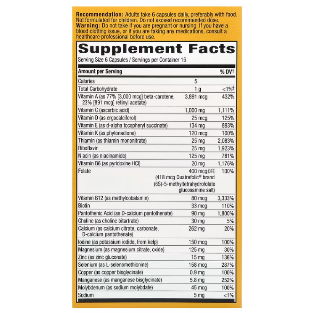 Nature's Way Alive!® Max6 Potency Adult Complete Multivitamin N