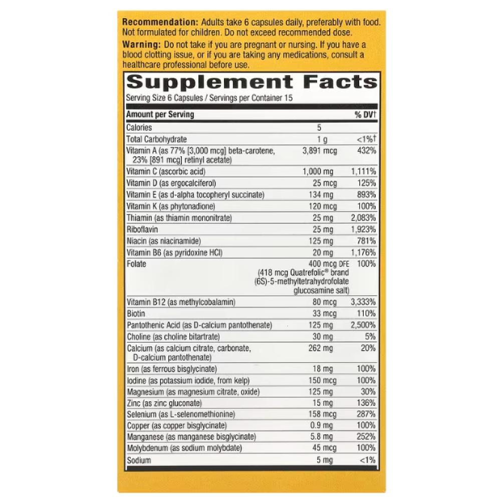 Nature's Way Alive!® Max 6 Potency Adult Complete Multivitamin W