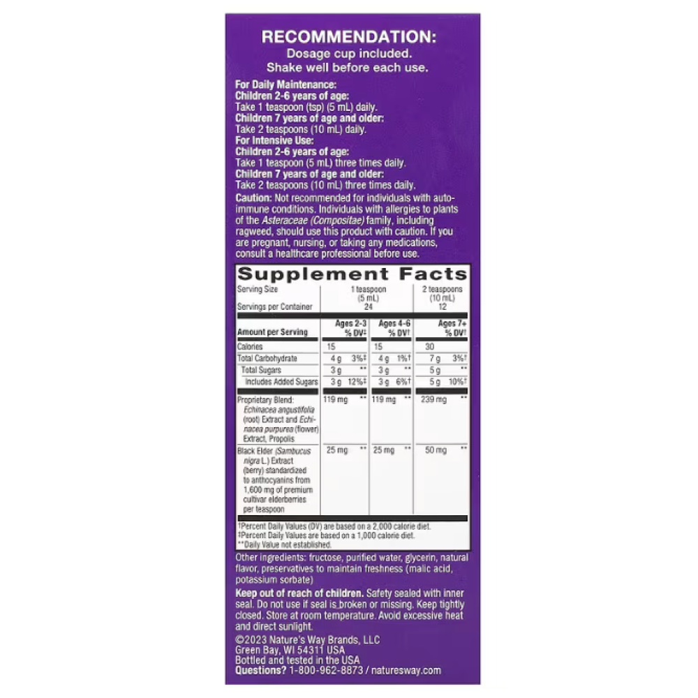 Natures Way Original Sambucus for Kids Standardized Elderberry