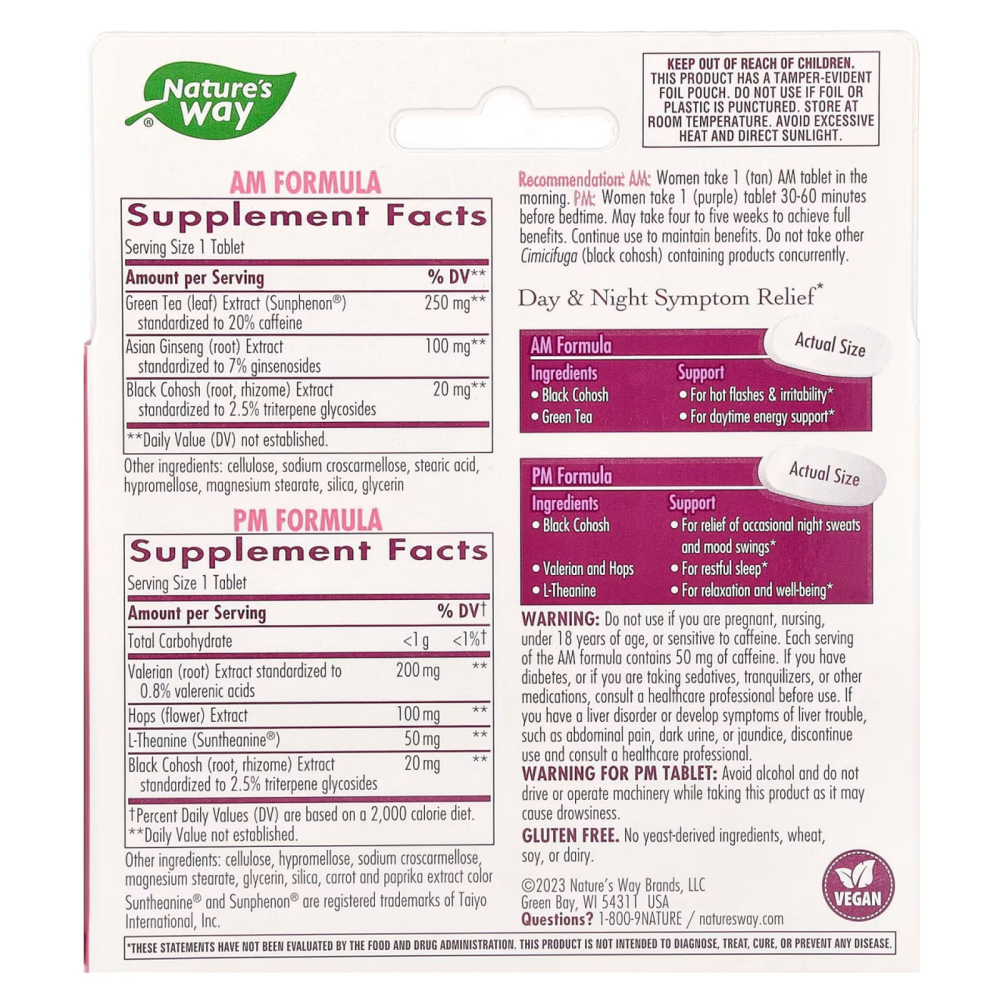 Nature's Way AM/PM Menopause Formula Women's Health