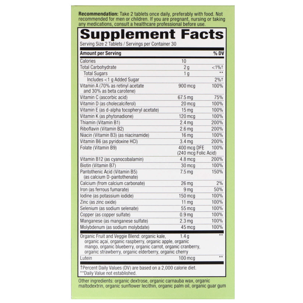 Natures Way Alive! Garden Goodness Womens Multivitamin