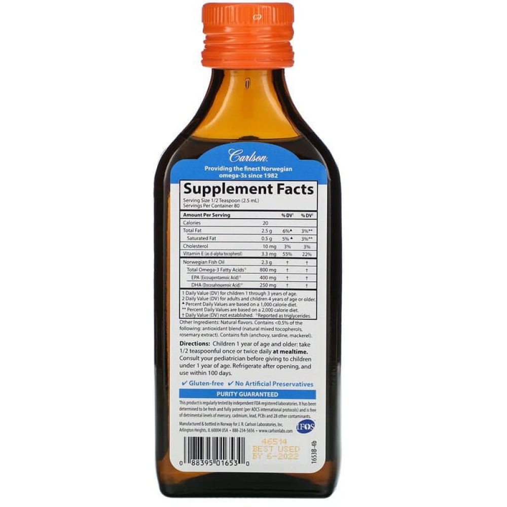 Carlson Labs Kids Norwegian The Very Finest Fish Oil