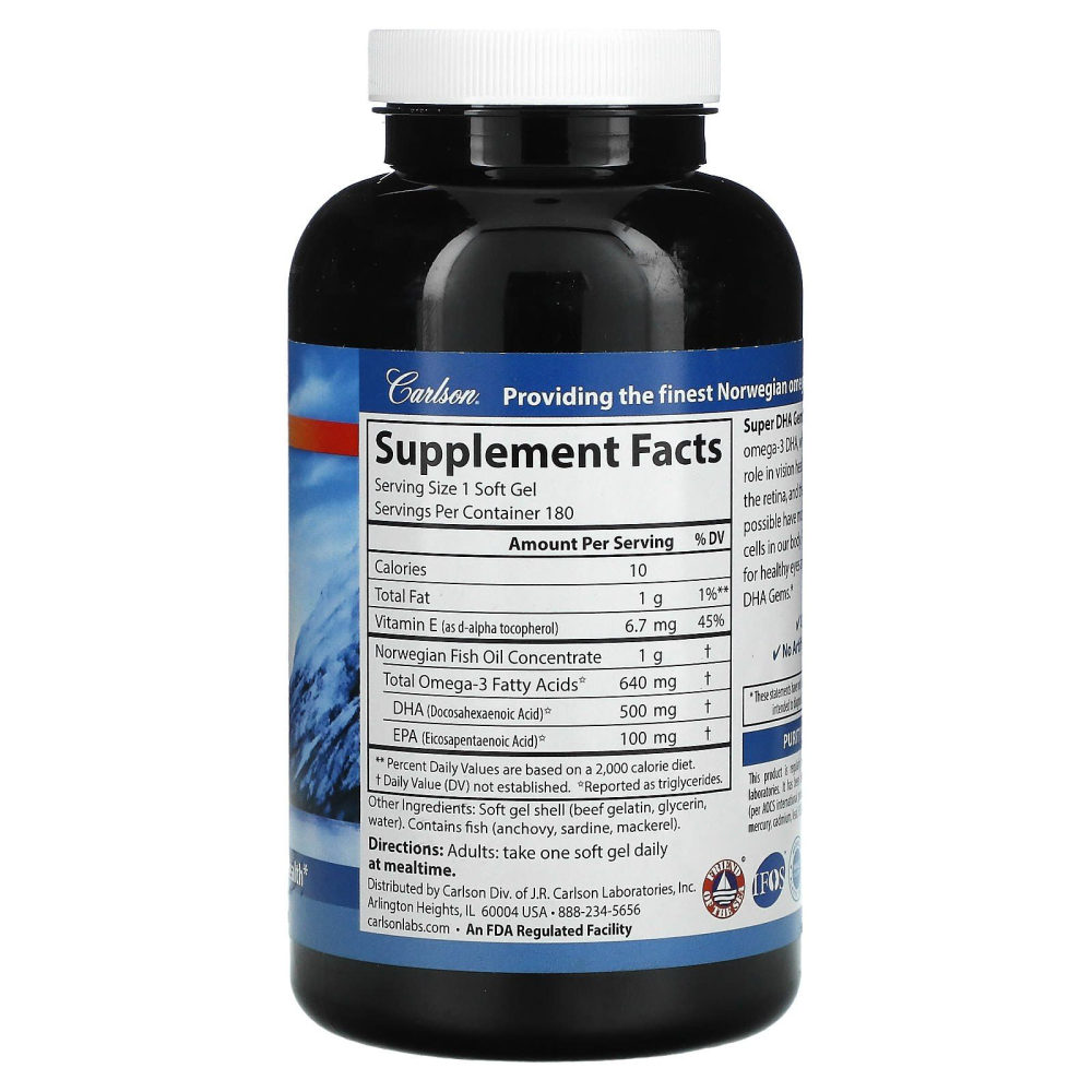 Carlson Labs Super DHA Gems 500 mg