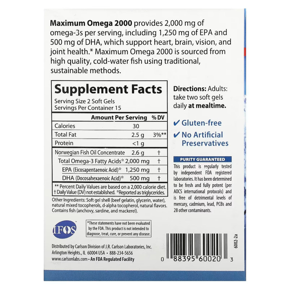 Carlson Labs Maximum Omega 2000