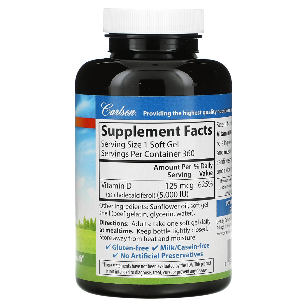Carlson Vitamin D3 125 mg (5000 IU)