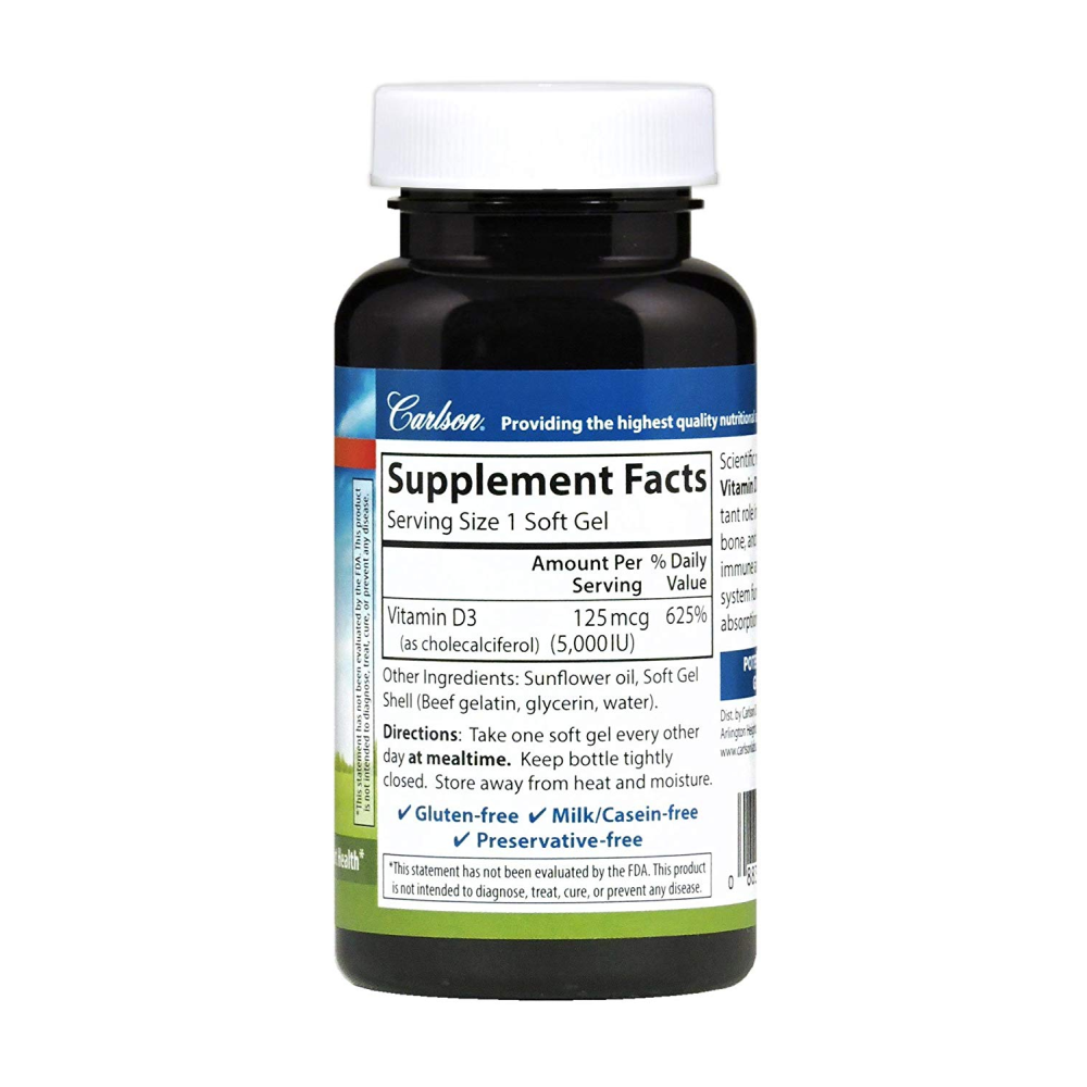 Carlson Vitamin D3 125 mg (5000 IU)