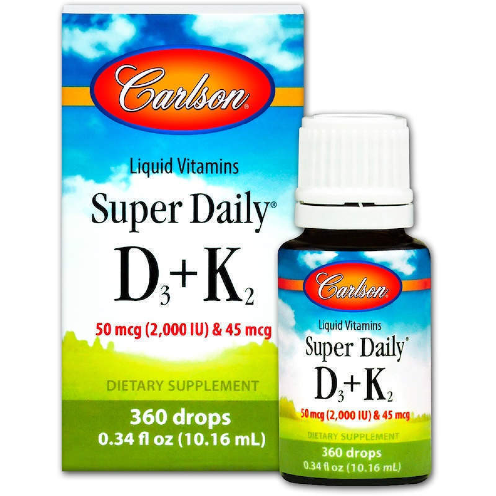 Carlson Labs Liquid Vitamins Super Daily D3K2 50 mcg (2000 IU) &