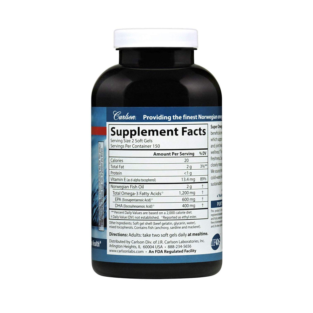 Carlson Labs Wild Caught Super Omega3 Gems 1200 mg
