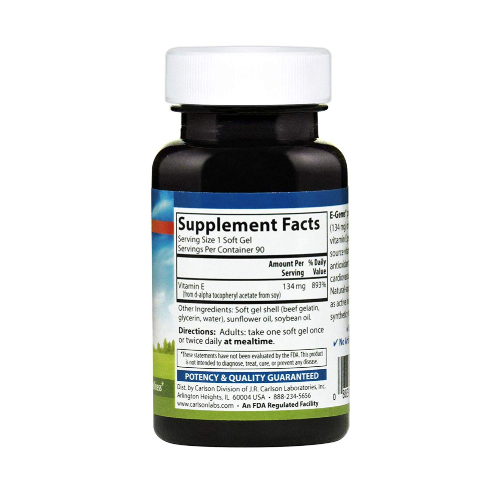 Carlson Labs EGems Natural Vitamin E 200IU