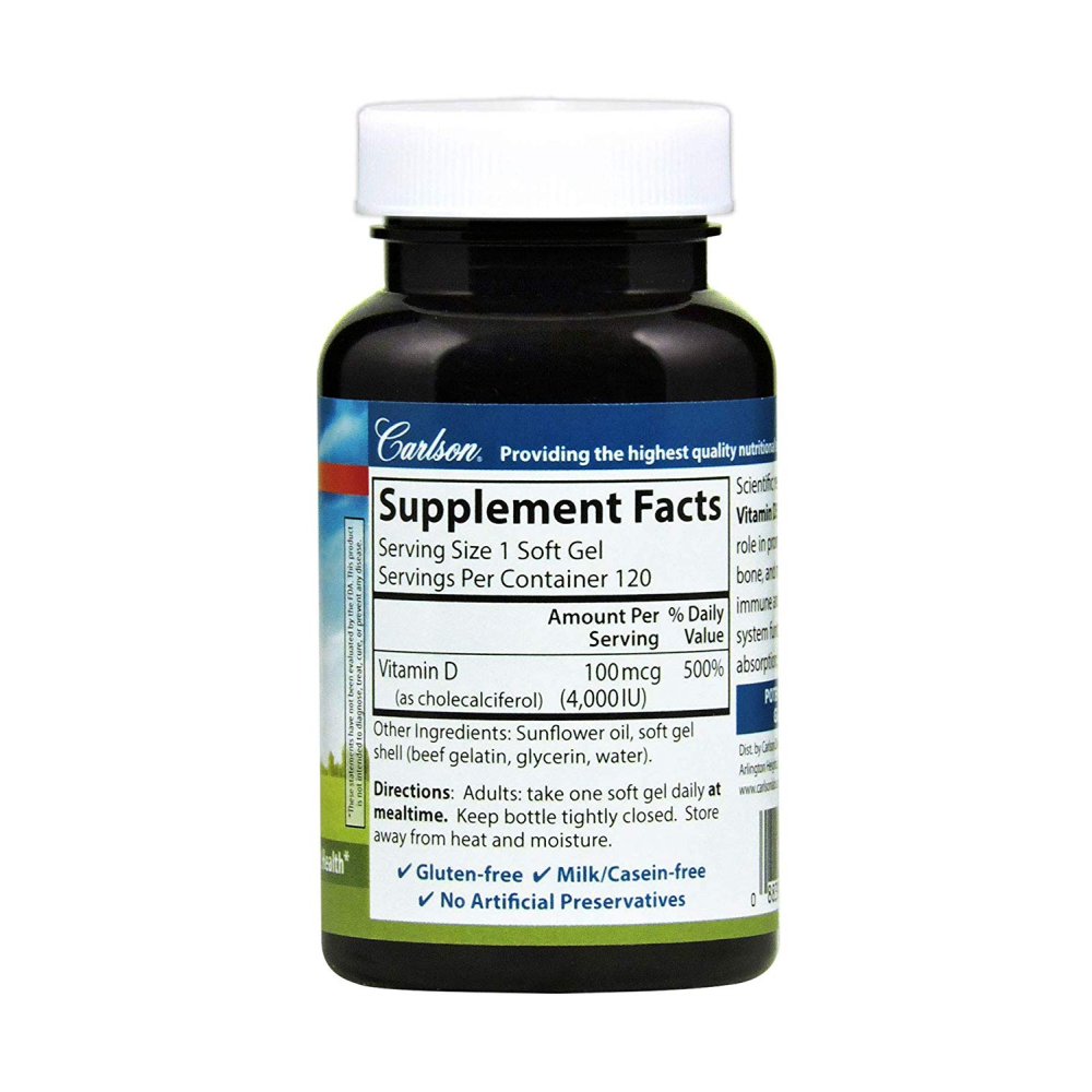 Carlson Vitamin D3 100 mcg (4000 IU)