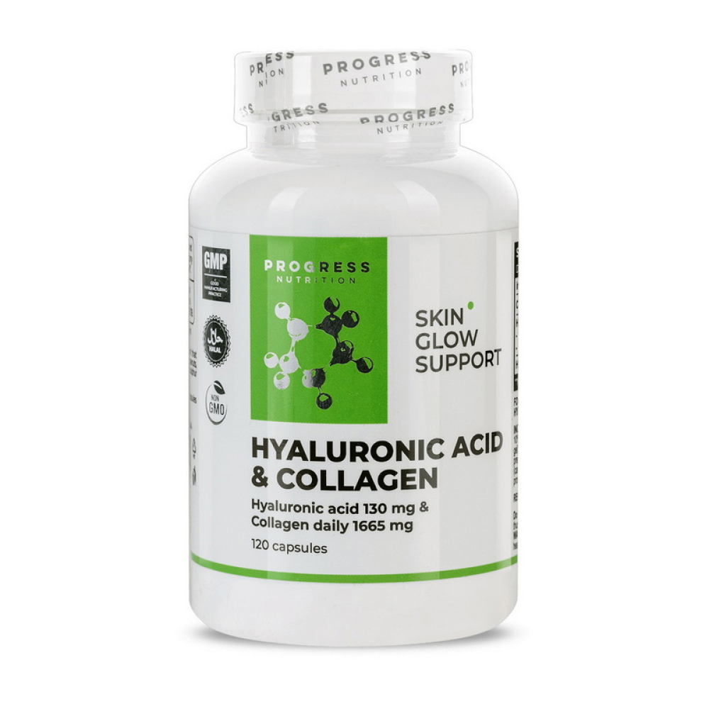 Progress Nutrition Hyaluronic Acid & Collagen 120 капсул