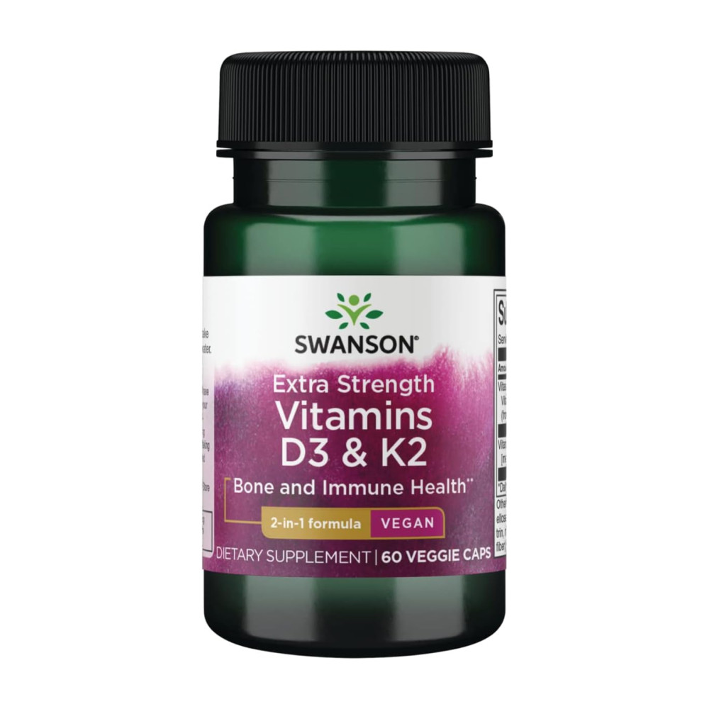 Swanson Vitamins D3 & K2 5000 IU & 100mcg 60 капсул