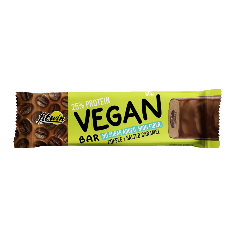 FitWin Vegan Bar 12х60 грамм 12 батончиков по 60 грамм, Hazelnut (лесной орех)