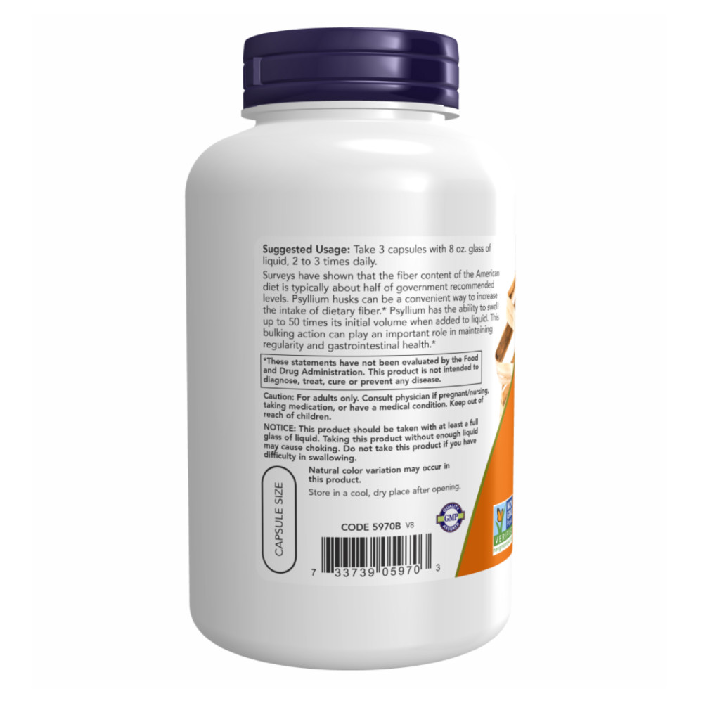 Now Psyllium Husk Caps 500mg