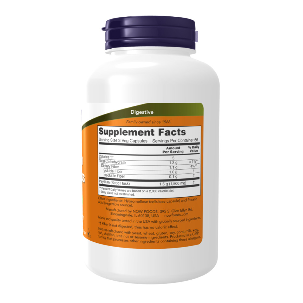 Now Psyllium Husk Caps 500mg