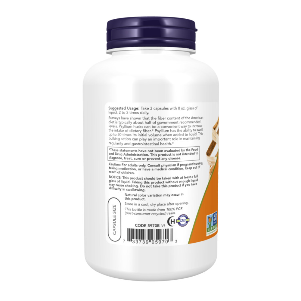 Now Psyllium Husk Caps 500mg