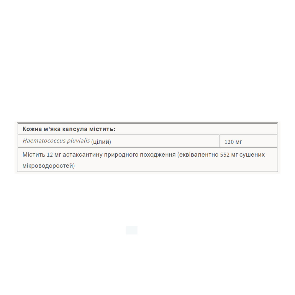 Natural Factors Astaxanthin 12 mg 60 софт капсул