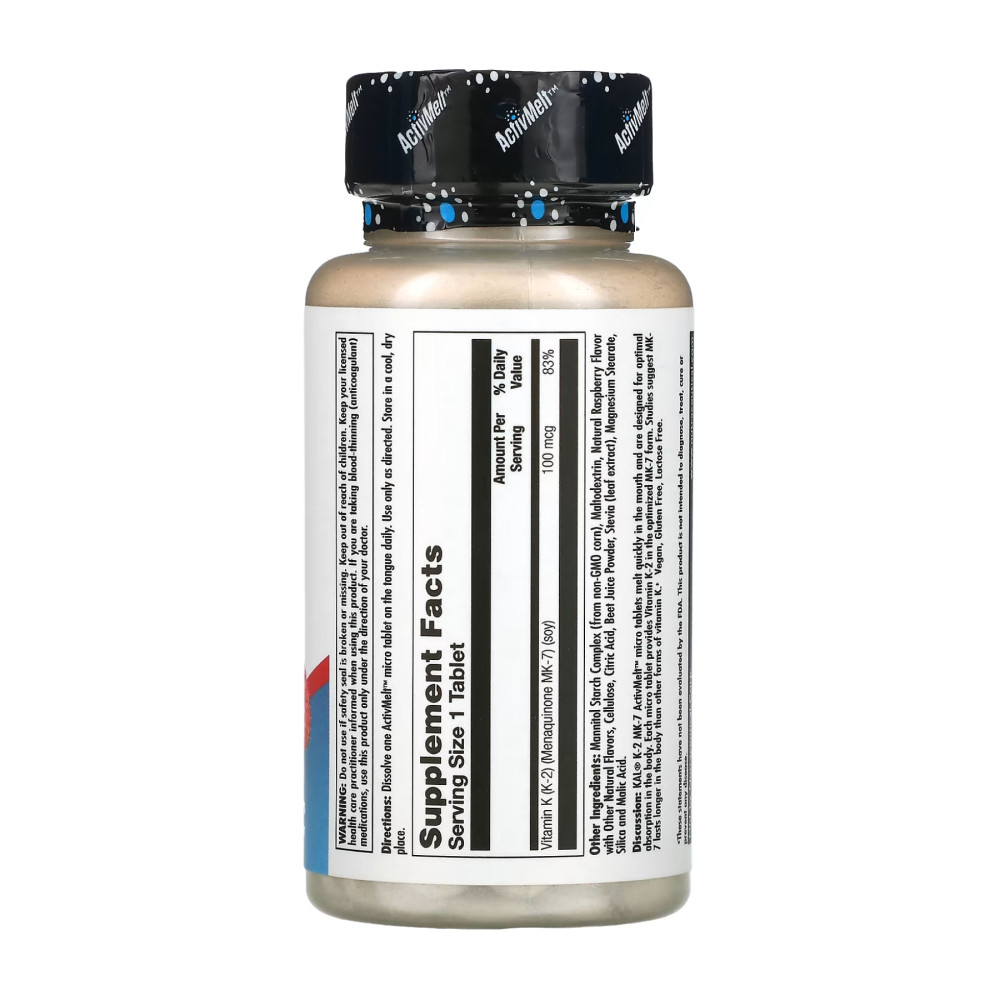 KAL K-2 MK-7 ActivMelt 100 mcg 60 таблеток