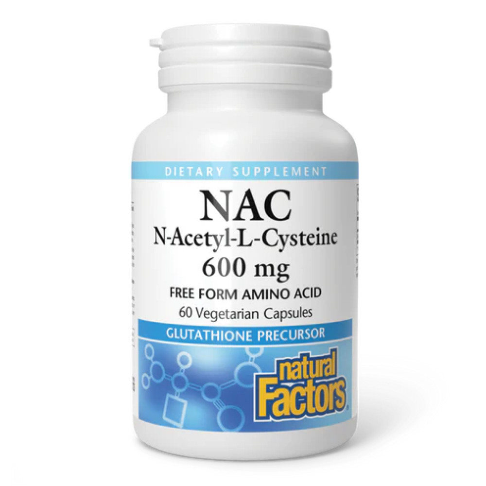 Natural Factors NAC 600mg N-Acetyl-L-Cysteine 60 капсул
