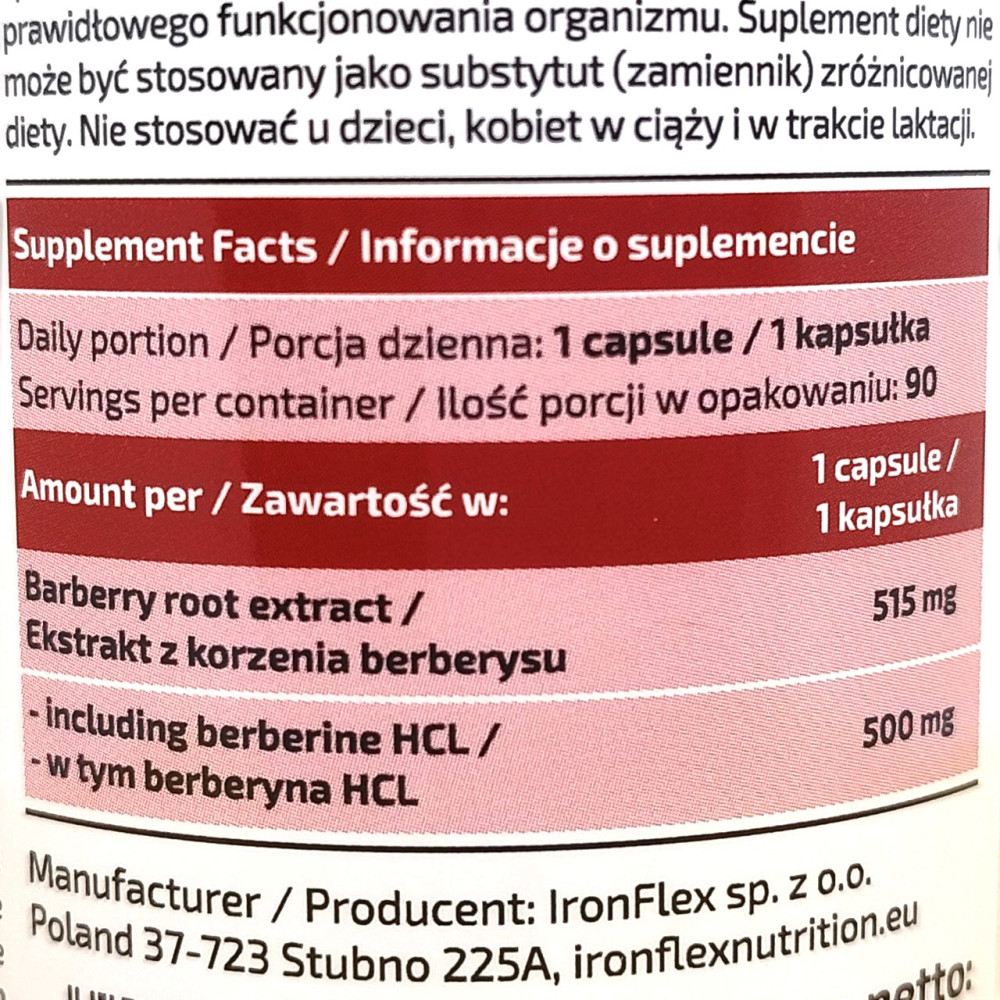 IronFlex Berberine HCL 90 таблеток