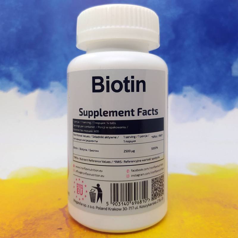 IronFlex Biotin 10,000 mcg 100 таблеток