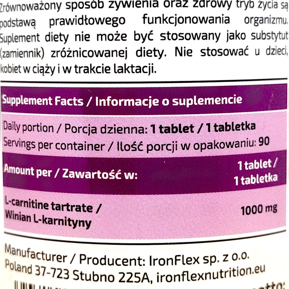 IronFlex Nutrition L-Carnitine 1000