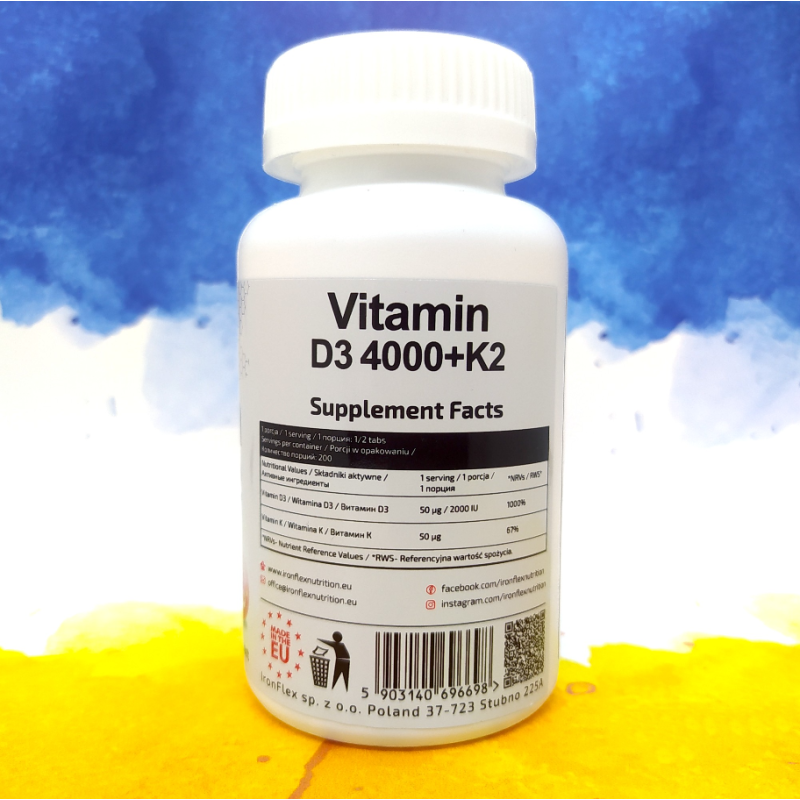 IronFlex Vitamin D3 4000+K2 100 таблеток