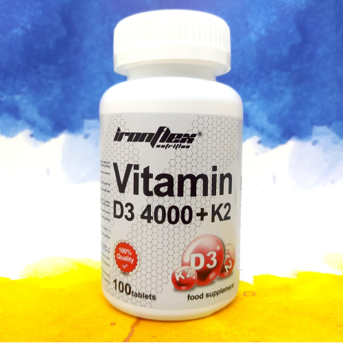 Фото IronFlex Vitamin D3 4000+K2 100 таблеток