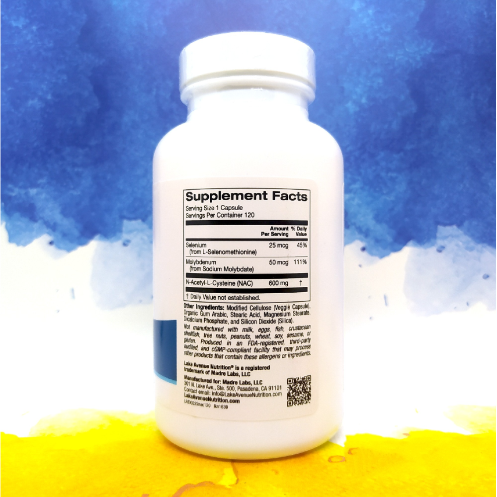 Lake Avenue Nutrition NAC N-Acetyl-L-Cysteine 120 капсул