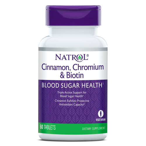 Фото Natrol Cinnamon Chromium & Biotin 60 таблеток