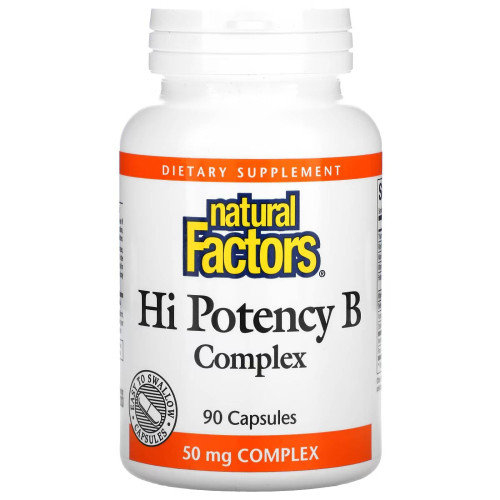 Фото Natural Factors Hi Potency B Complex 90 капсул