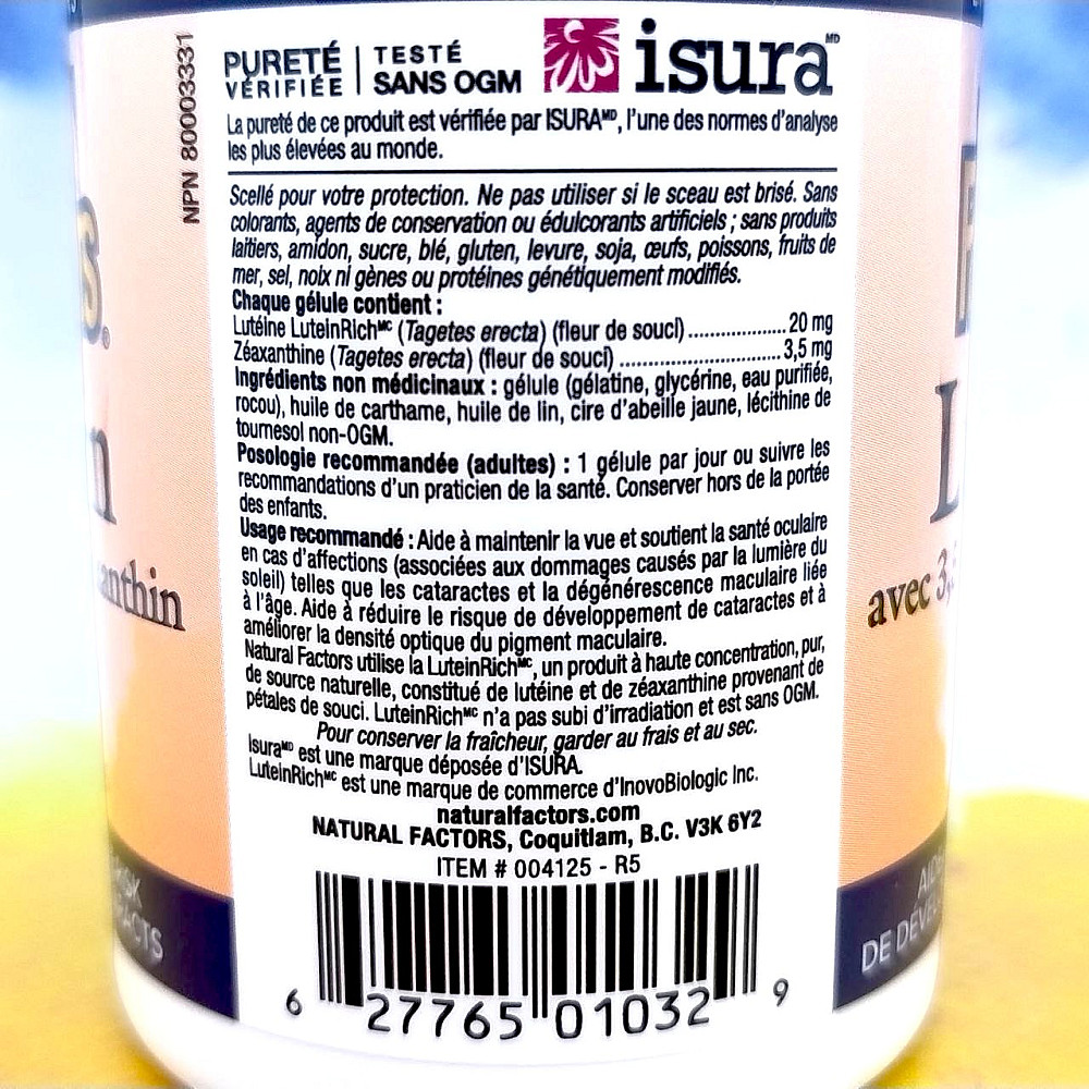 Natural Factors Lutein 20mg with Zeaxanthin 3.5mg