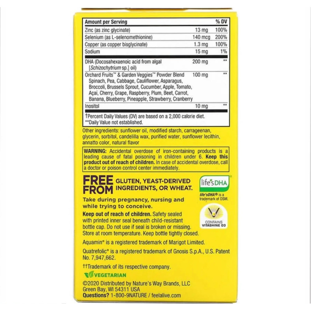 Nature's Way Alive! Premium Prenatal Multivitamin 60 софт капсул