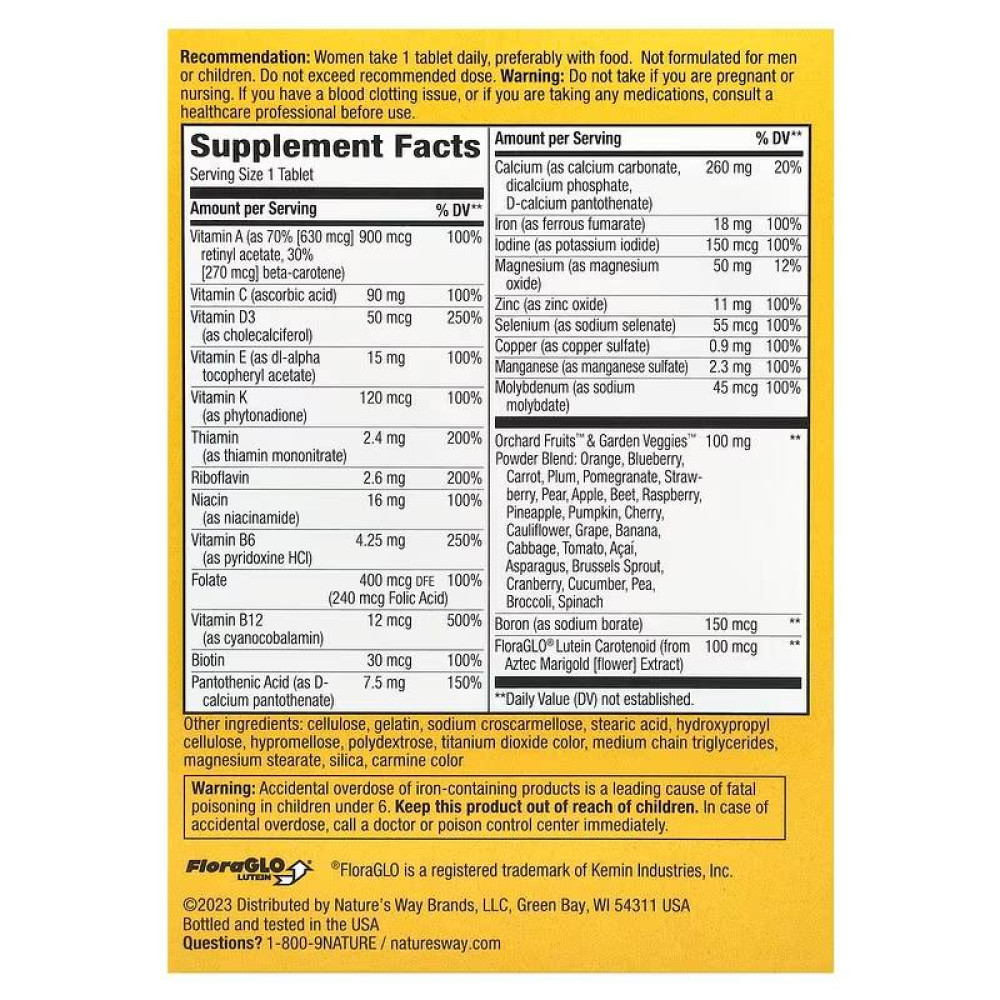 Nature's Way Alive! Women's complete multivitamin 50 таблеток