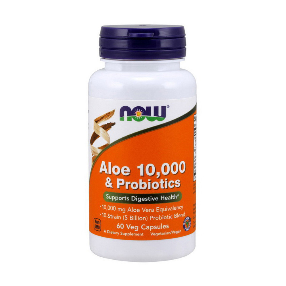 NOW Aloe 10,000 & Probiotics 90 капсул