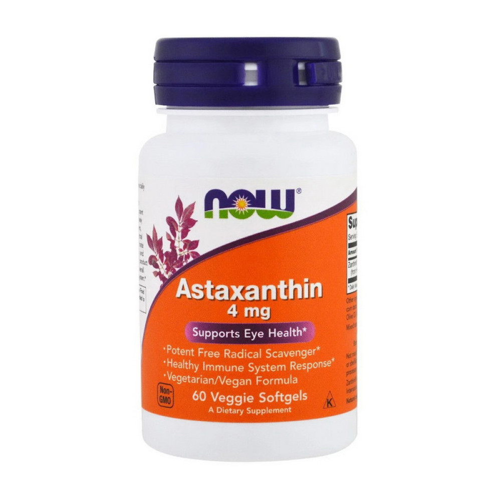 NOW Astaxanthin 4 mg 60 капсул