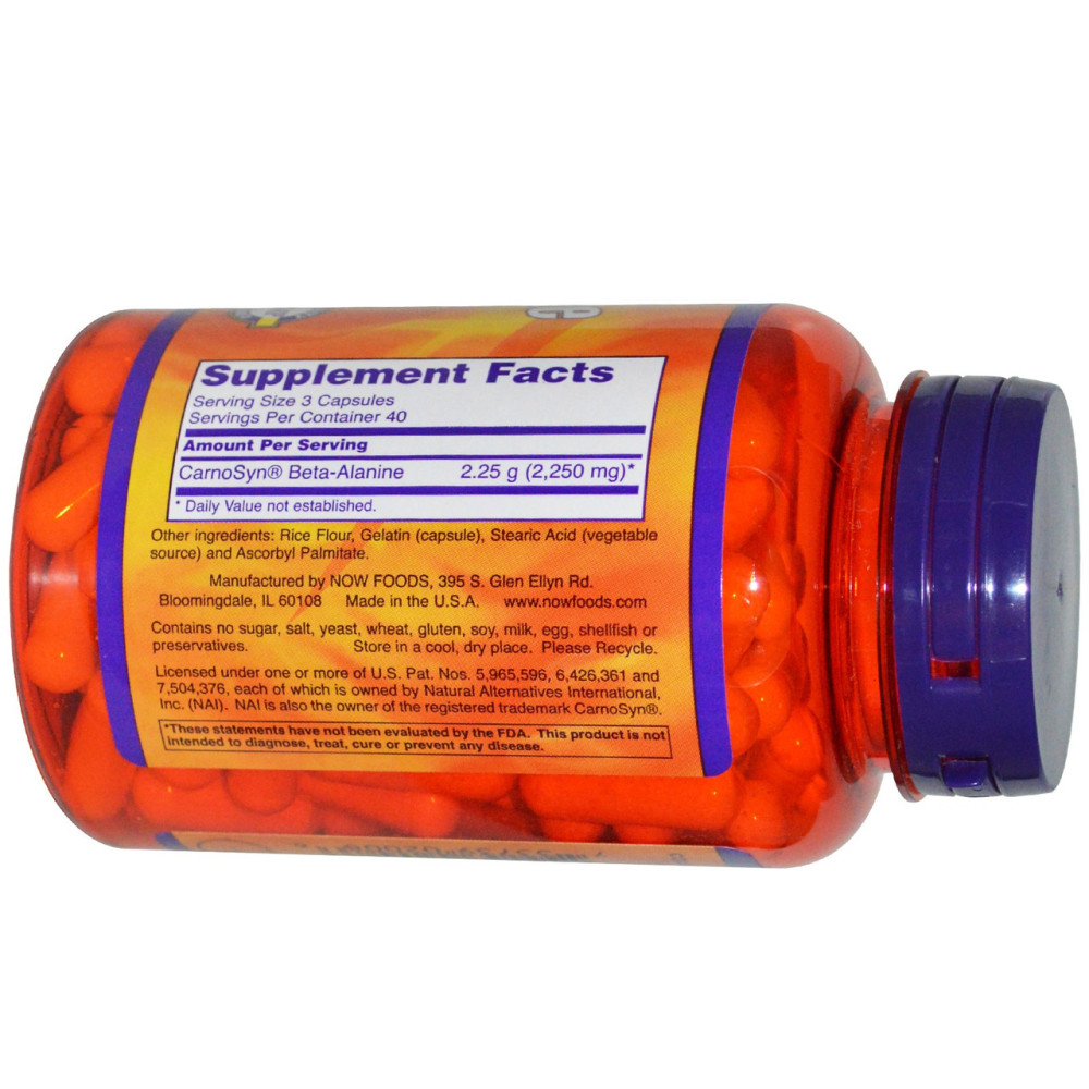 NOW Beta-Alanine 750 mg 120 капсул