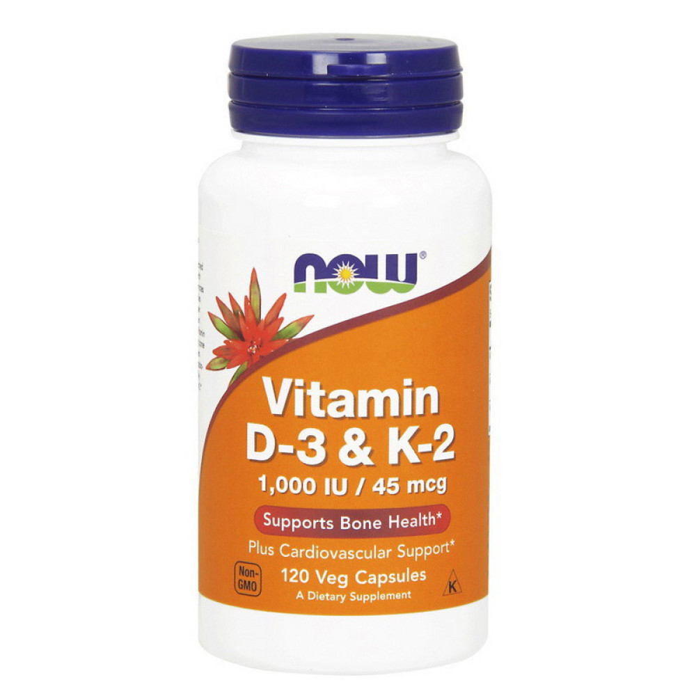 NOW Vitamin D-3 & K-2 120 капсул