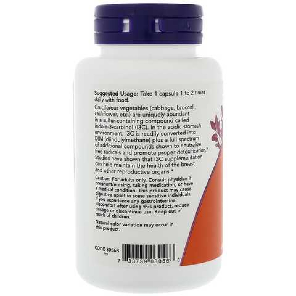 NOW Indole-3-Carbinol I3C-200 mg 60 капсул