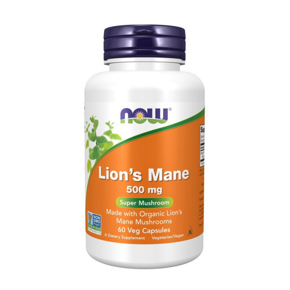 NOW Lion`s Mane 500 мг 60 капсул