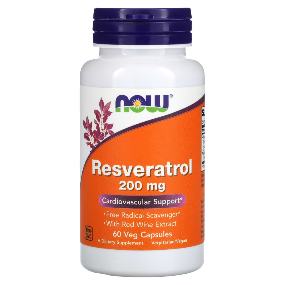 NOW Resveratrol 200 mg 60 капсул